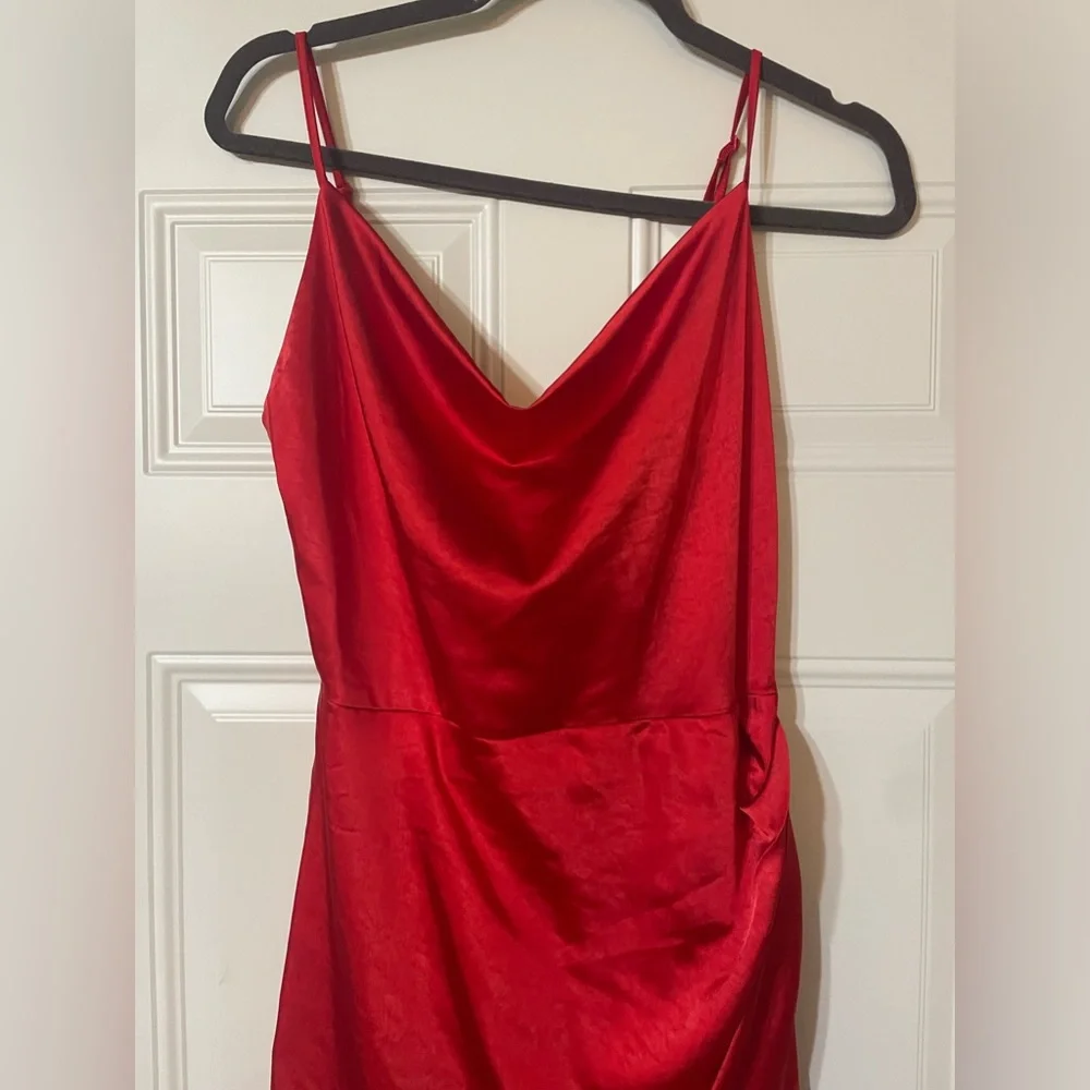 Elliatt x Revolve Jacinda Dress Asymmetrical Adjustable Cowl Neck Red Small - Picture 3 of 14